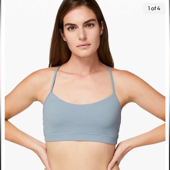Lululemon Flow Y Nulu Bra. Worn twice. Note color in pictures. Seems more blue. - Picture 1 of 3